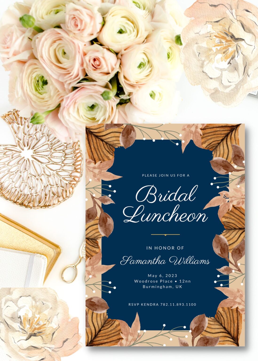 Blue & Brown Invitation
