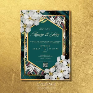 The Emerald Elegance Invitation - Luxury Afrocentric Digital Invitation