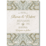 Ivory Pearl an embroidered aesthetic wedding invitation.