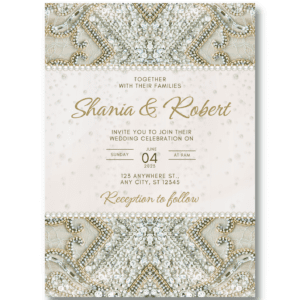 Ivory Pearl an embroidered aesthetic wedding invitation.