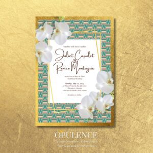 Teal & Gold African Wedding Invitations