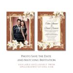 Matching Brown & Ivory Save the Date & Invitations