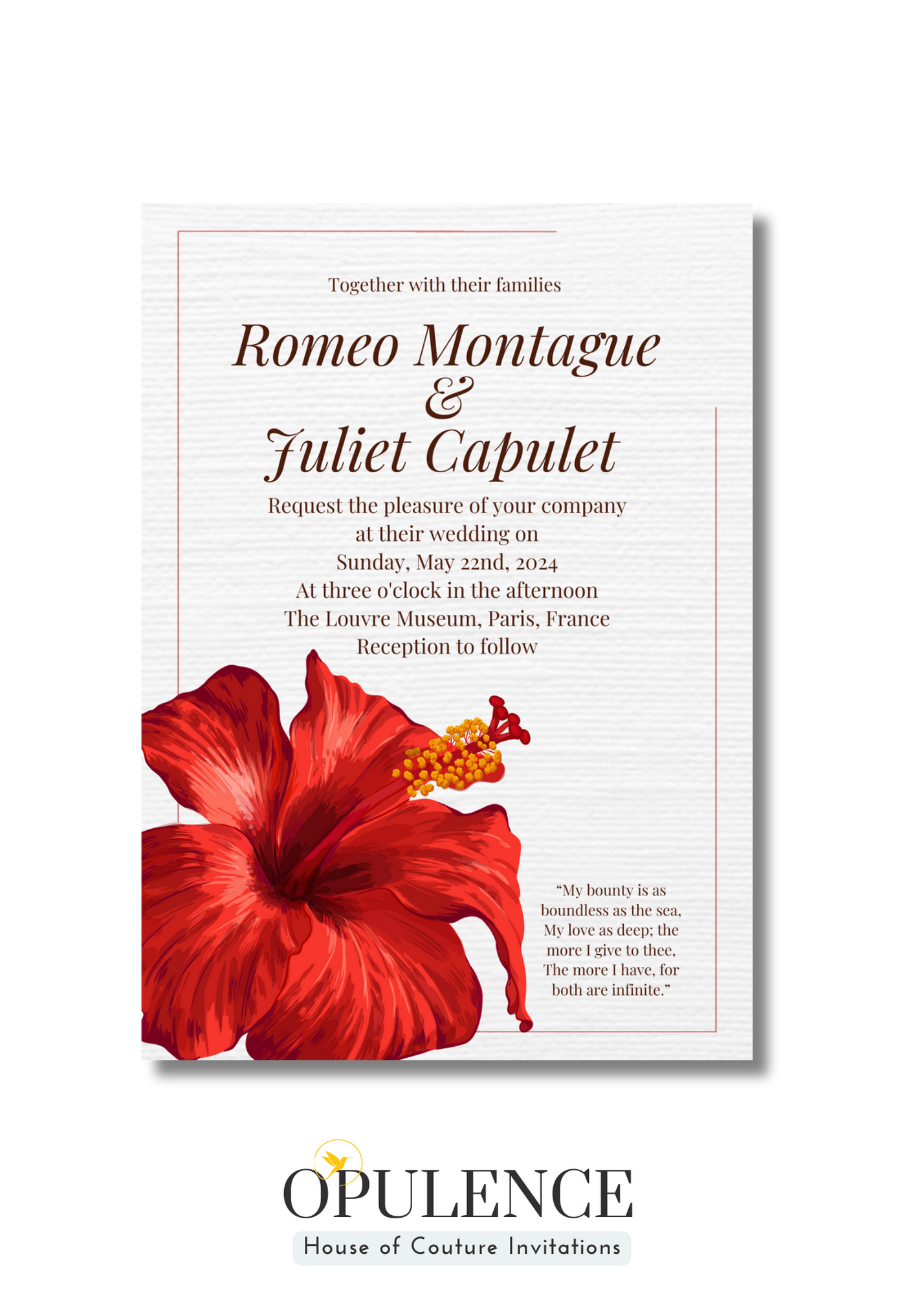 Elegant Tropical Wedding Invitation Suite - Opulence Invitations ...