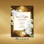 Gold kente African wedding invitations