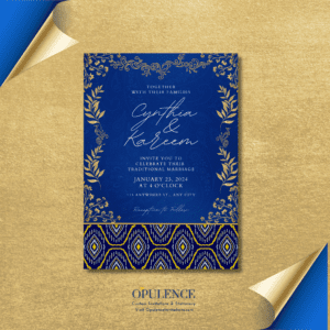 Blue and Gold Kente Ankara Invitations