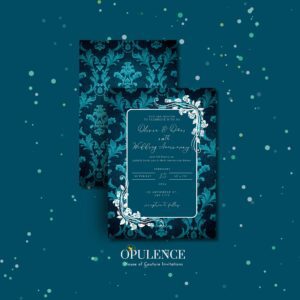 Teal Victorian Invitations