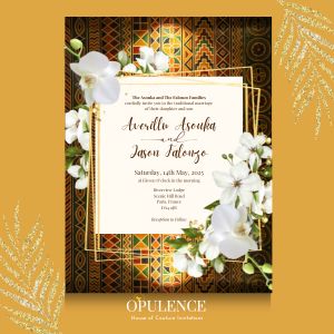 Gold Kente Cloth Upscale Invitation