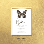 Black & White Butterfly Invitation