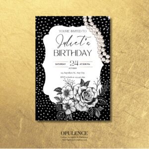 Black & White Birthday Invitations