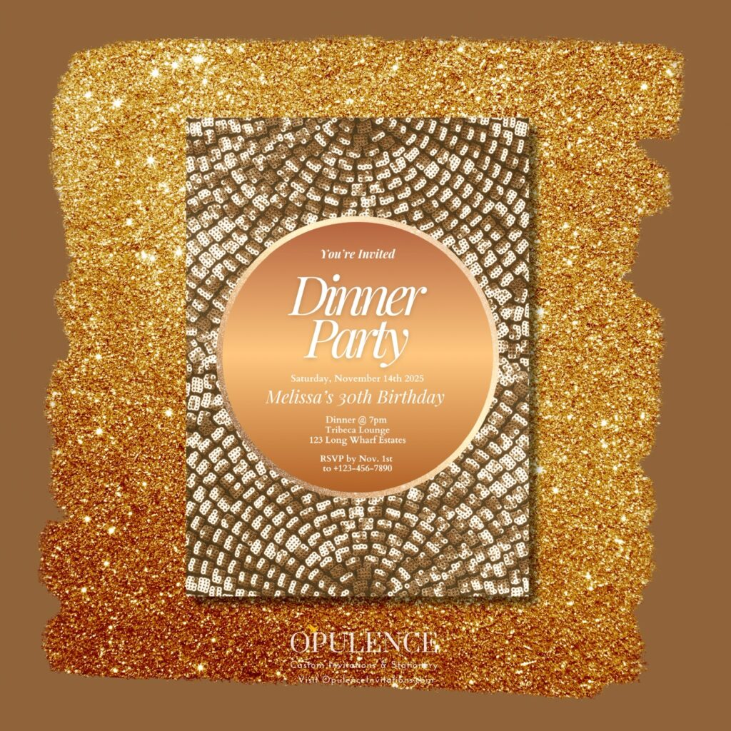 Gold Dinner Party Invitation