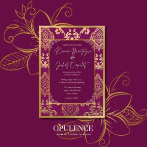 Burgundy & Gold Indian Wedding Invitations