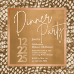 Gold Dinner Party Invitation Square