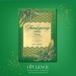 Product Festive Green & Gold Invitation