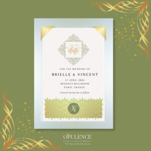 Sage Green & Gold Invitations