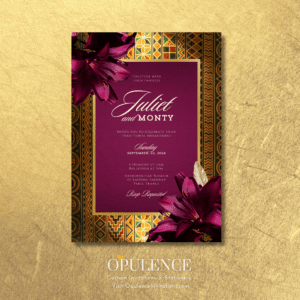 Kente Gold & Burgundy African Invitations