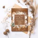 Brown Boho Wood Digital Invitation