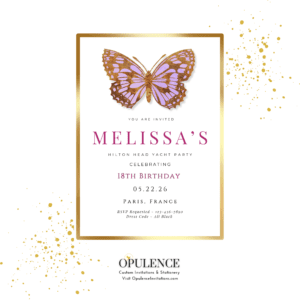 Pink Purple Butterfly Invitation