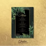 Luxury Black & Green Fern Menu