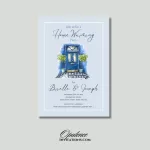 Blue Door House Warming Invitation Cards