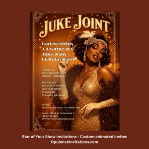 Star Of The Show Animated Invites - Harlem Nights
